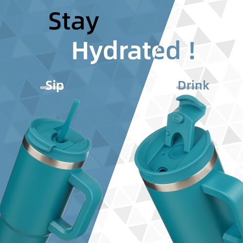 40 oz Insulated Tumbler Water Bottle with Handle