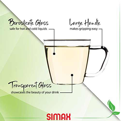 Small Clear Glass Coffee Mug Set of 6