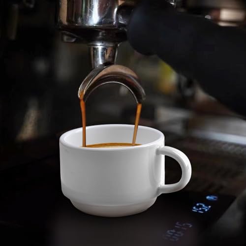 Premium Espresso Shot Cups and Saucers Set with Espresso Stainless Steel Spoons (12 Count)