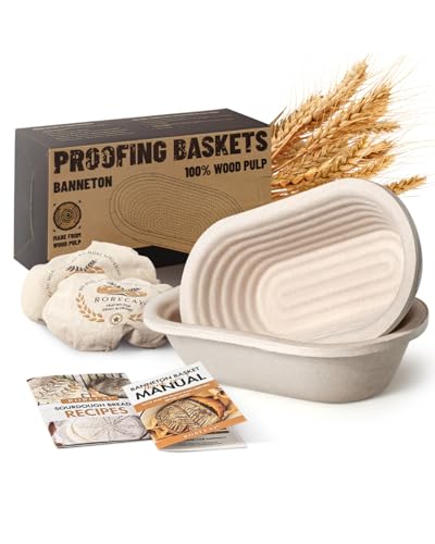 Wood Pulp Banneton Bread Proofing Baskets Set of 2