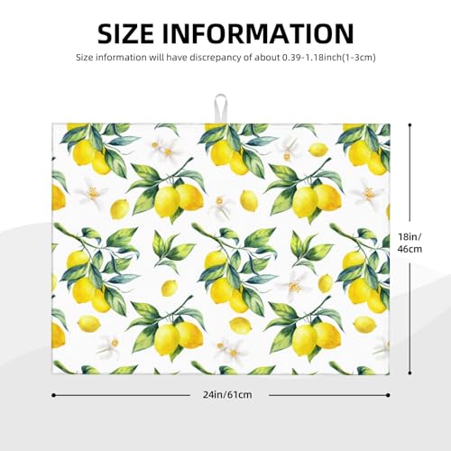 Tropical Lemon Leaves Dish Drying Mat