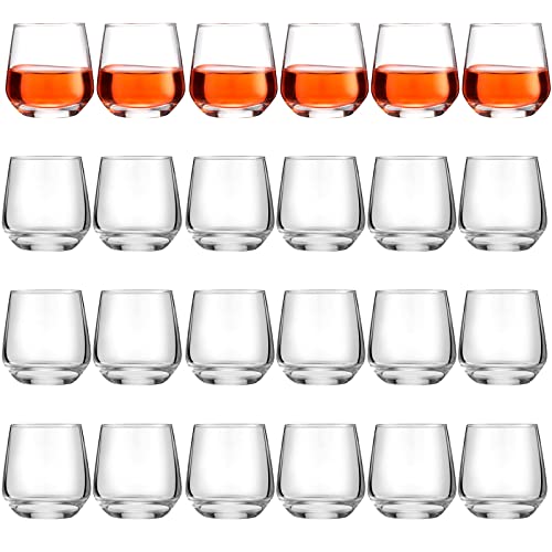 24 Pack Shot Glasses 3.25 oz Tequila Heavy Base Whiskey Tasting Glass Cups Small Liquor and Spirit Bar Shooter for Drinking Tasting Espresso Beer Juice (24 Count)