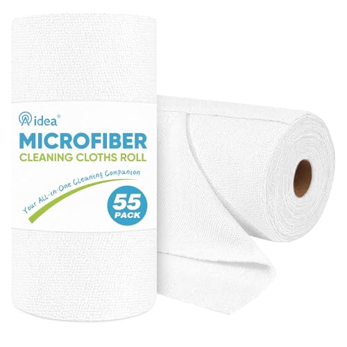 White Microfiber Cleaning Cloth Roll (55 Count)