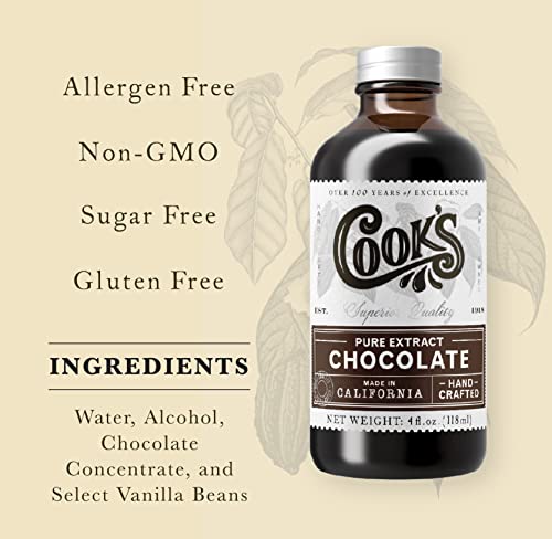 Pure Chocolate Extract for Baking & Ice Cream (8 Fl Oz)