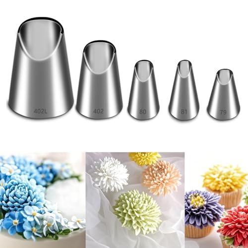 5 Pieces Chrysanthemum Piping Tips Set
