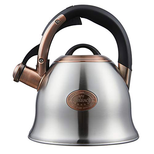 Tea Kettle 2.2 Quart Tea Kettles Stovetop Whistling Teapot Stainless Steel Tea Pots for Stove Top Whistle Tea Pot (2 Count)