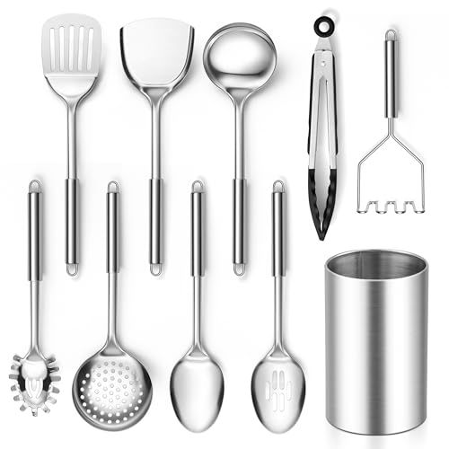 Stainless Steel Kitchen Cooking Utensils Set (10 Count)