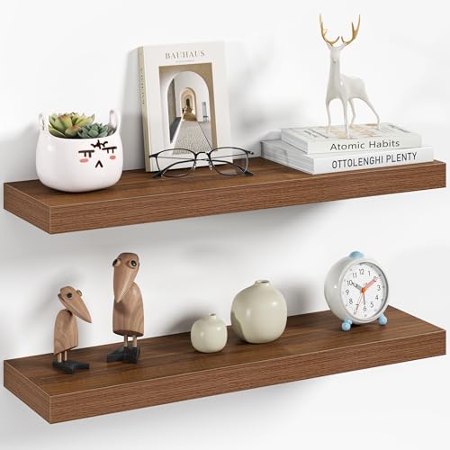 24 Inch Floating Shelves Wall Mounted for Display (2 Count)