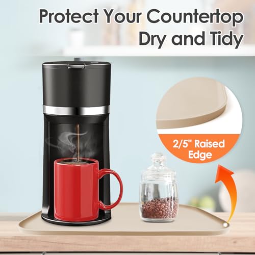 Silicone Coffee Maker Mat with Lip for Countertops