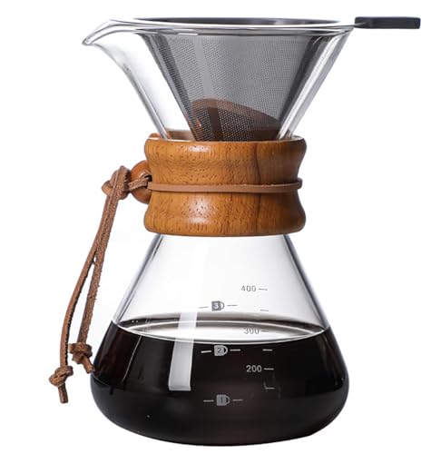Pour Over Coffee Maker with Reusable Stainless Steel Drip Filter