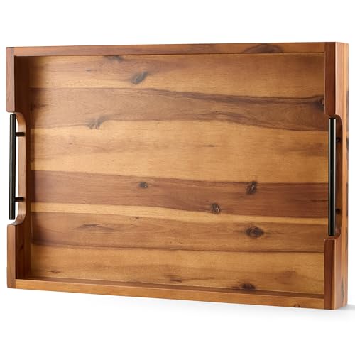 20"x14" Wooden Large Ottoman Tray