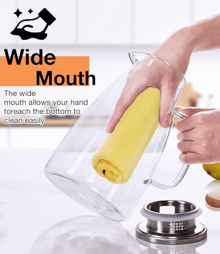 2 Liter 68oz Borosilicate Pitcher with Lid