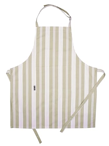 Cotton Striped Aprons for Women with Pockets