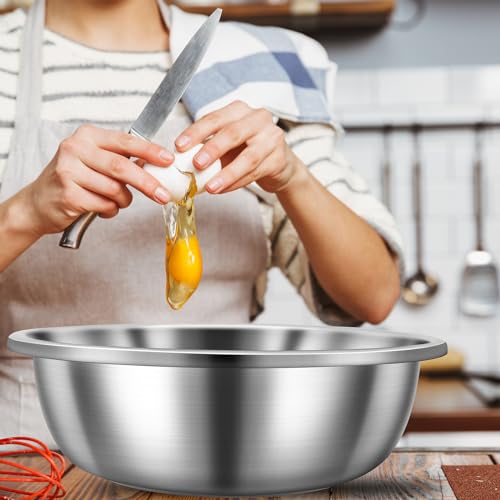 Set of 3 Extra Large Stainless Steel Mixing Bowls Large Mixing Container Easy to Clean (3 Count)