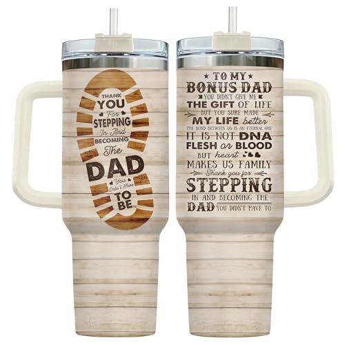 Bonus Dad Stepdad Thank You 40 oz Tumbler with Handle