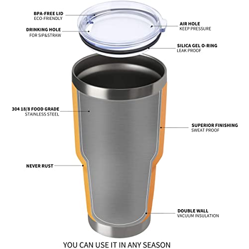 30oz Insulated Tumbler With Lids and Straws (4 Count)