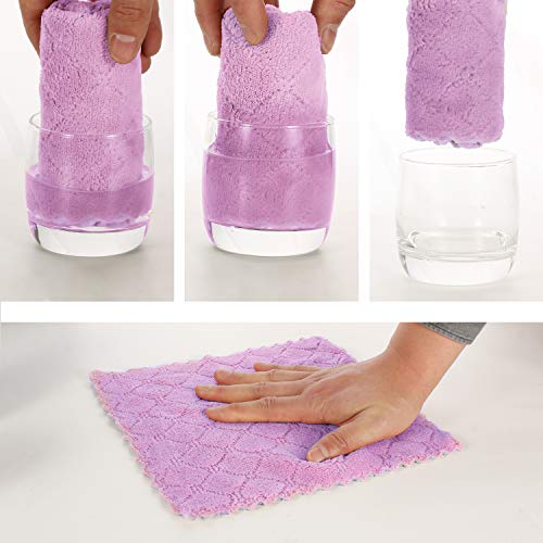 12 Pack Microfiber Dish Cloths for Kitchen Washing Dishes (12 Count)