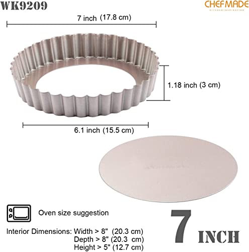 Tart Pan Set 7" and 9" Round Pie Pan with Removable Loose Bottom