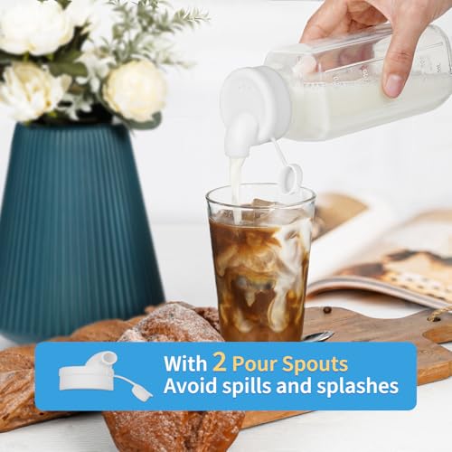 6 Pack 16 Oz Glass Juice Bottles with Lids (6 Count)
