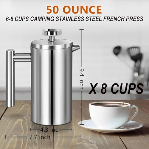 Large French Press Coffee Maker 50oz
