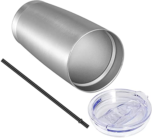 20oz Tumbler with Lid and Straw Stainless Steel Tumbler Cup Bulk Vacuum Insulated Double Wall Travel Coffee Mug Powder Coated Coffee Cup (6 Count)