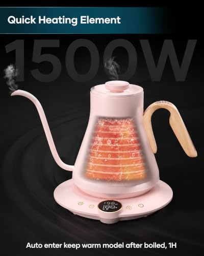 Gooseneck Electric Kettle with ±1℉ Temperature Control 0.9 Liter