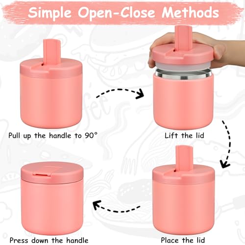 19oz Insulated Vacuum Food Jar with Buckle Lid Wide Mouth Soup Thermo for Hot Food Kids Leakproof Stainless Steel Lunch Container