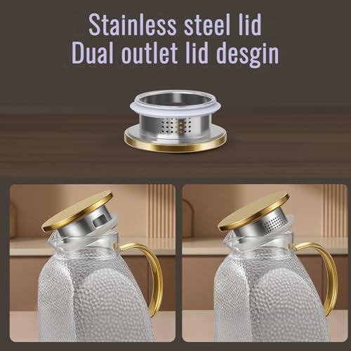 Glass Pitcher With Lid and Spout