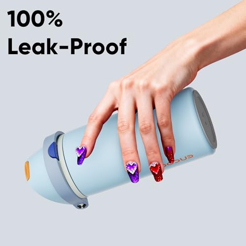 Insulated Water Bottle with Straw Stainless Steel Water Bottle with Push Button Lid