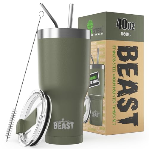 Beast 40 oz Tumbler Stainless Steel Vacuum Insulated Coffee Ice Cup Double Wall Travel Flask