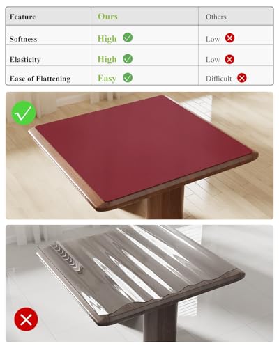 Wine Red Plastic Table Cover Protector