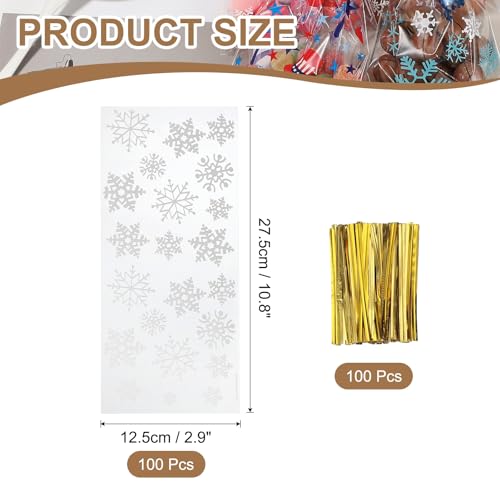 100pcs Snowflake Treat Bags (100 Count)