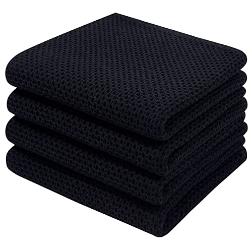 100% Cotton Waffle Weave Kitchen Dish Towels 4 (4 Count)