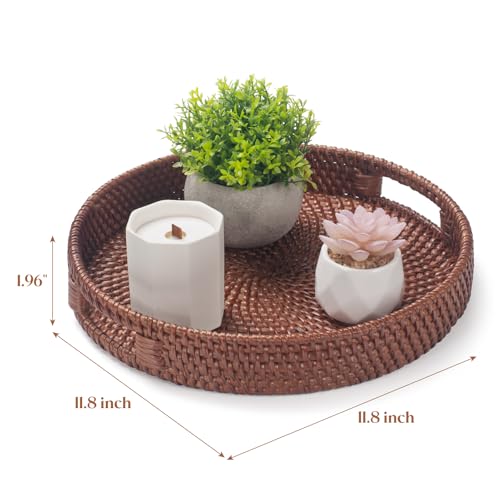 11.8 inch Round Rattan Tray