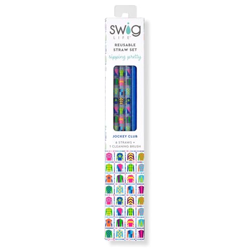 Reusable Straw Set with Cleaning Brush (6 Count)