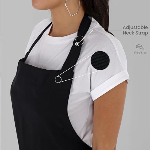 Chef Aprons Recycled Cotton Kitchen Apron with an Adjustable Neck with Long Ties (2 Count)