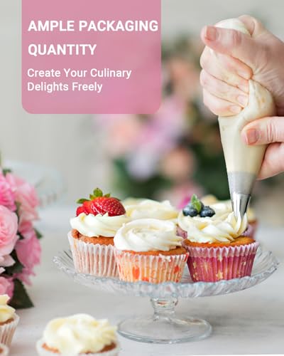 500 Pack 12 Inch Disposable Tipless Piping Bags for Cake Decorating