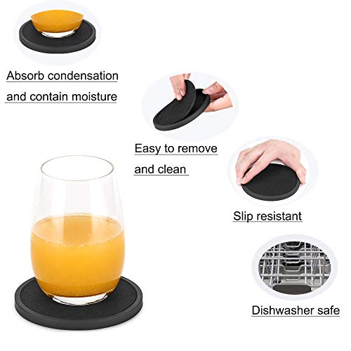 Absorbent Coasters for Drinks with Holder
