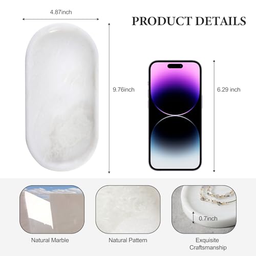 African Natural White Marble Decorative Tray