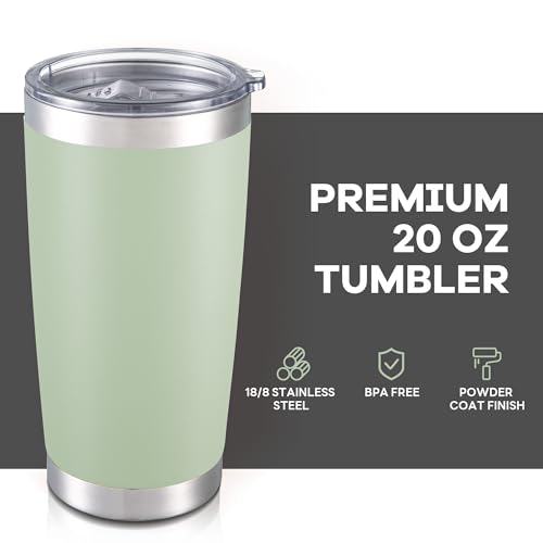20 oz Tumbler with Lid Stainless Steel Insulated Tumblers Bulk Cups Mug (12 Count)