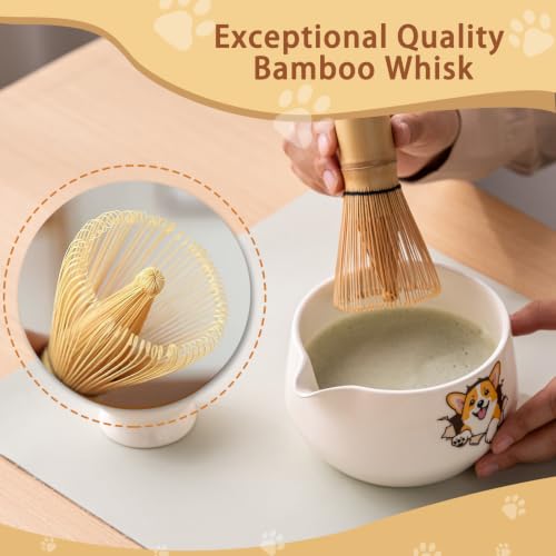 Matcha Set with Dog Pattern