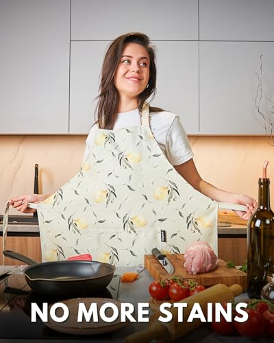 Premium Adjustable Cooking Colored Aprons for Women with Pockets