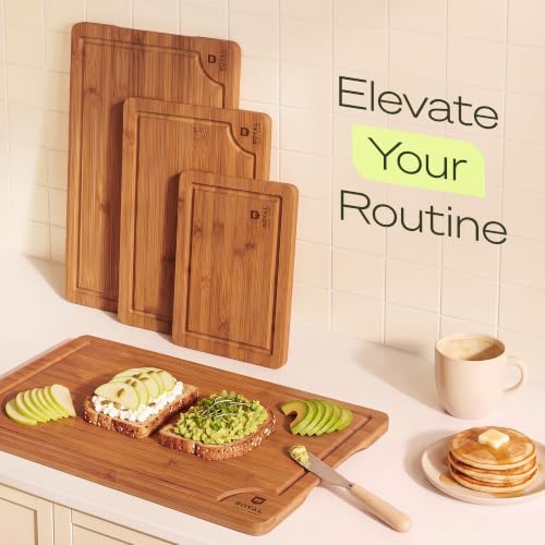 Wooden Cutting Boards for Kitchen Meal Prep & Serving (4 Count)
