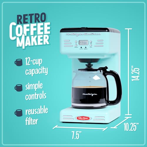 Retro 12 Cup Programmable Coffee Maker With LED Display