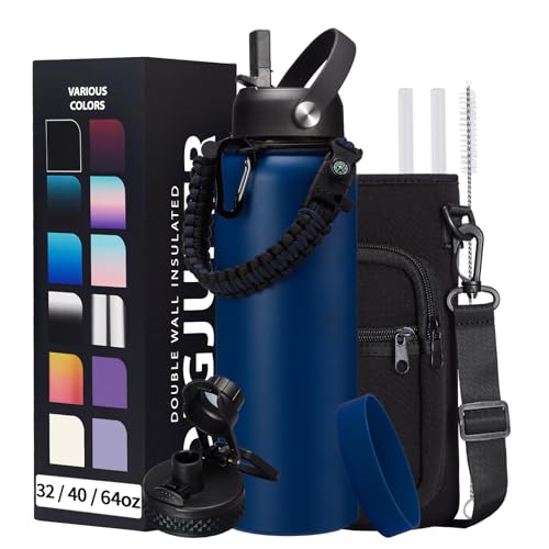 Water Bottle Insulated 40oz with Straw (9 Count)
