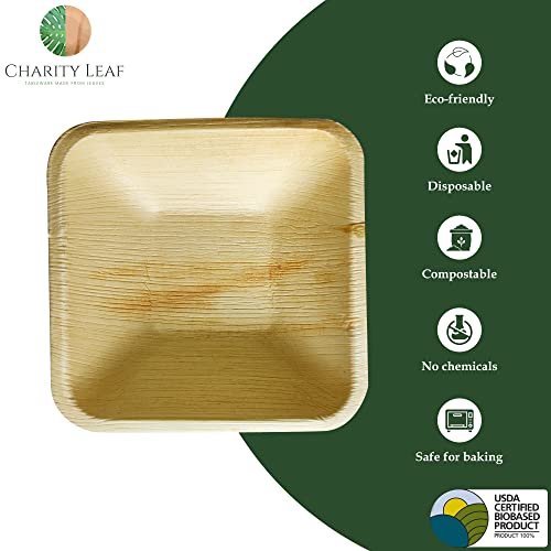 Disposable Bamboo 6" Square Bowl (50 Count)