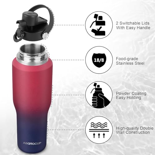 40oz Water Bottle with Powder Coated