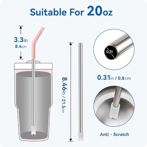 Straight Metal Straws for Stanley 20oz