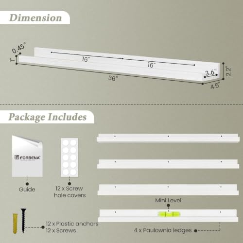 36 Inch Floating Shelves for Wall 4 (4 Count)
