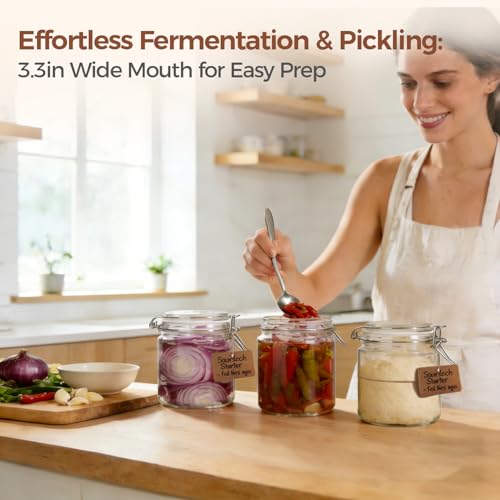 17 oz Overnight Oats Containers with Lids 6 Pack Wide Mouth (6 Count)
